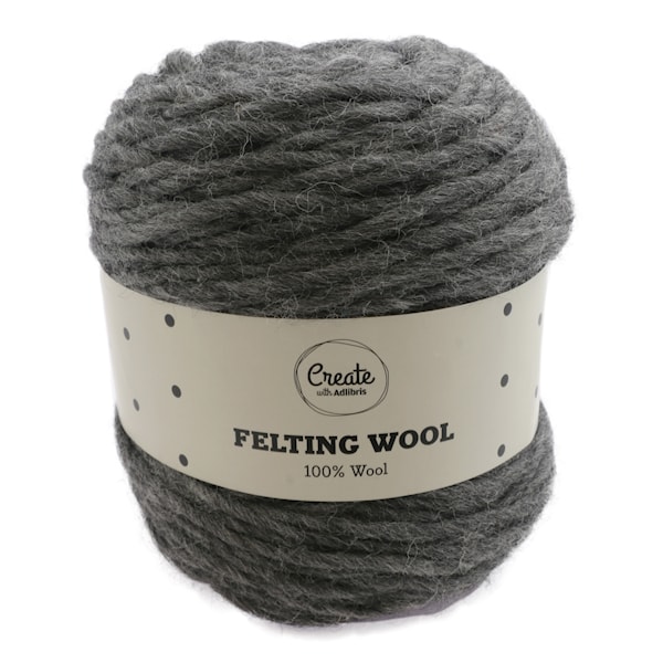 Adlibris Felting Wool 100g Dark Grey Melange A115
