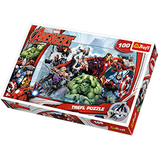 Puslespill, 100 brikker, Avengers