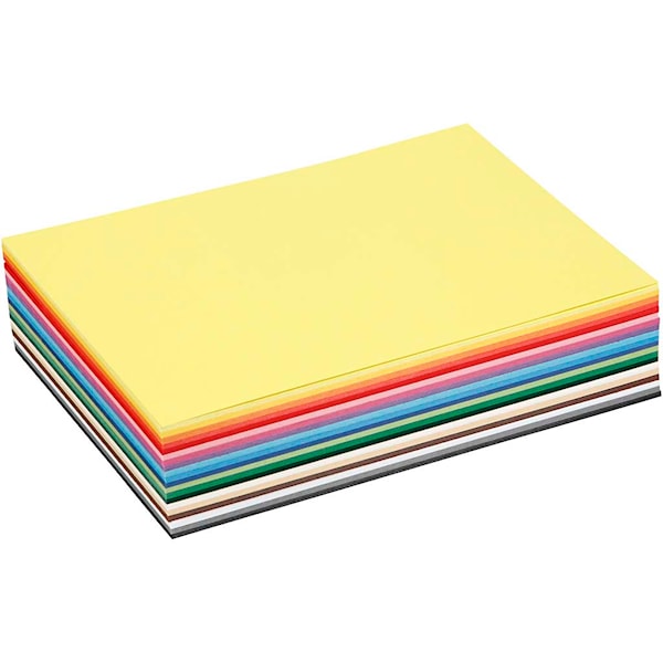 Creativ Kartong, A5, ark 148x210 mm, 180 g, ass. farger, 300 ass. ark/ 1 pk.