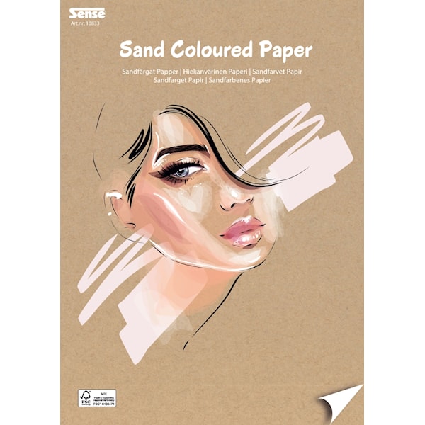 Tegnepapir A4 Sandfarget papir 120g 30 ark Sense
