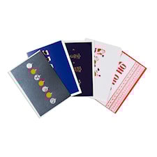 Julkort Moderna, dubbla kort inkl kuvert 5-pack