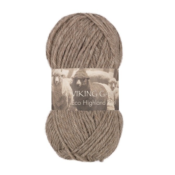 Highland Eco Wool Garn 50 g Lys brun 209 Viking Garn