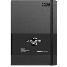 Ukekalender Leo A5 Lite 2026 sort GRIEG