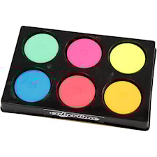 Vattenfärg Palett dia 44 mm Neonfärger 6 st