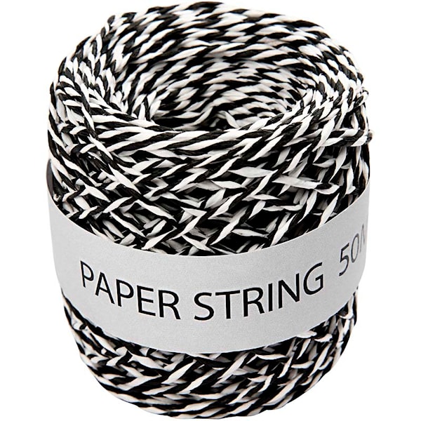 Paperinaru, 50 m, musta/valkoinen
