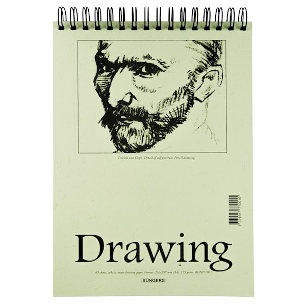 Teckningsblock A4 135g 40 blad Bungers