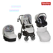 Barnevognpakke Montreal Plus Triosett, Gumball Grey, Fisher Price