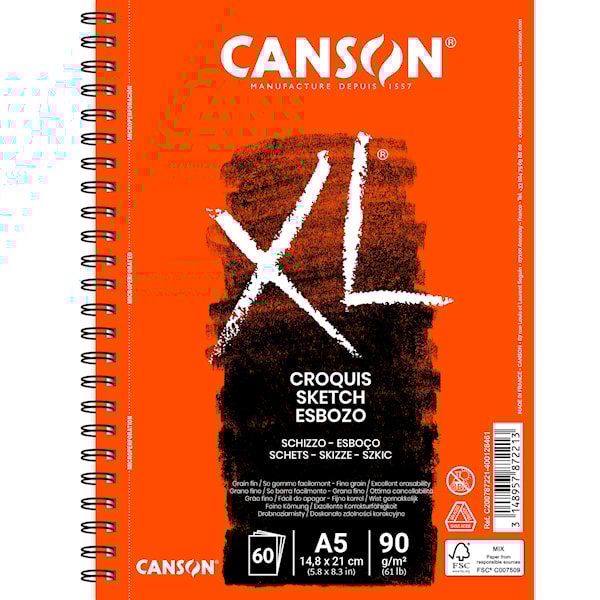 Skisseblokk A5 Croquis 60 ark 90g Canson XL
