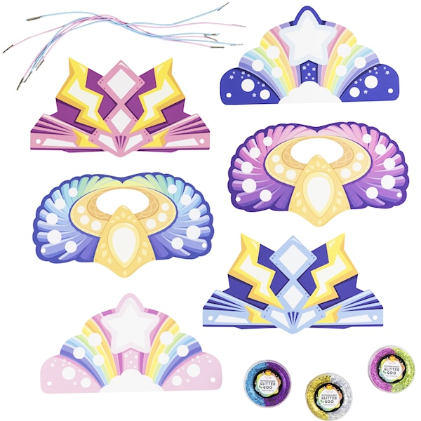 Pyntesett Prinsessekrone med glitterleire Tiger Tribe