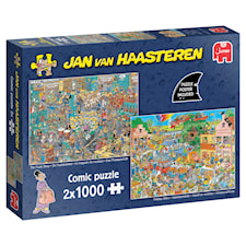 Jan Van Haasteren The Music Shop & Holiday Jitters Pussel 2x1000 bitar