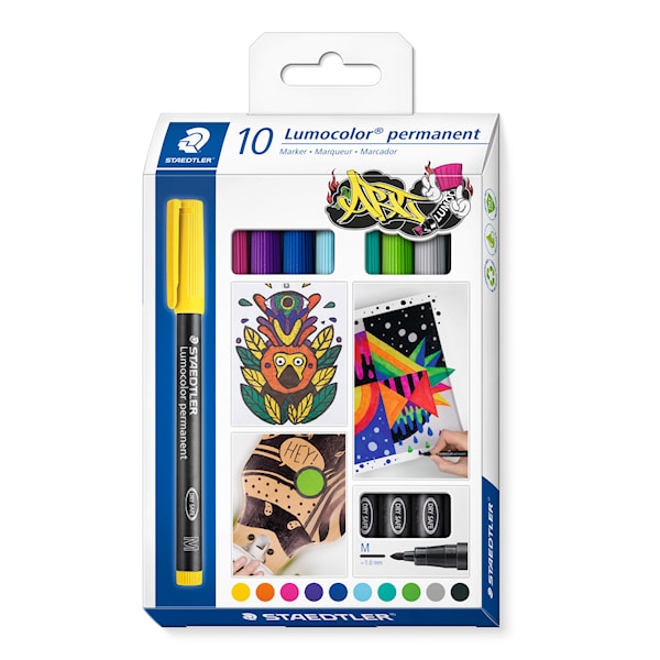 Lumocolor Permanent Marker Universalpenn 1,0 mm 10 stk Staedtler