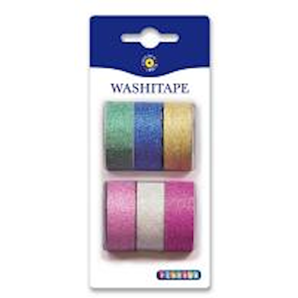 Washi-tape, Ensfarget med glitter, Playbox