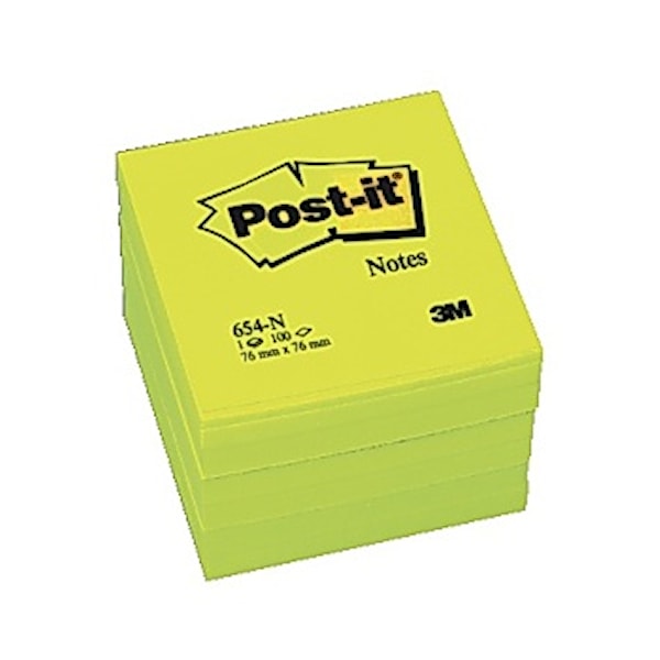 Notater POST-IT neon 76x76 mm gul