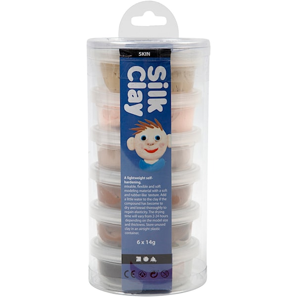 Silk Clay®, skin colours, 6x14 g/ 1 pk.