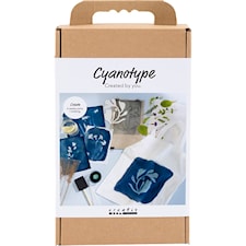 DIY Kit Cyanotrykk, Tekstil, blå, 1 pk.