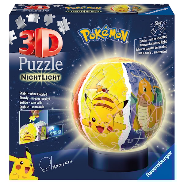 Pokémon Night Light 3D Pussel 72 bitar Ravensburger