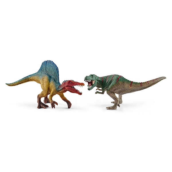 Spinosaurus och T-rex, liten, Schleich