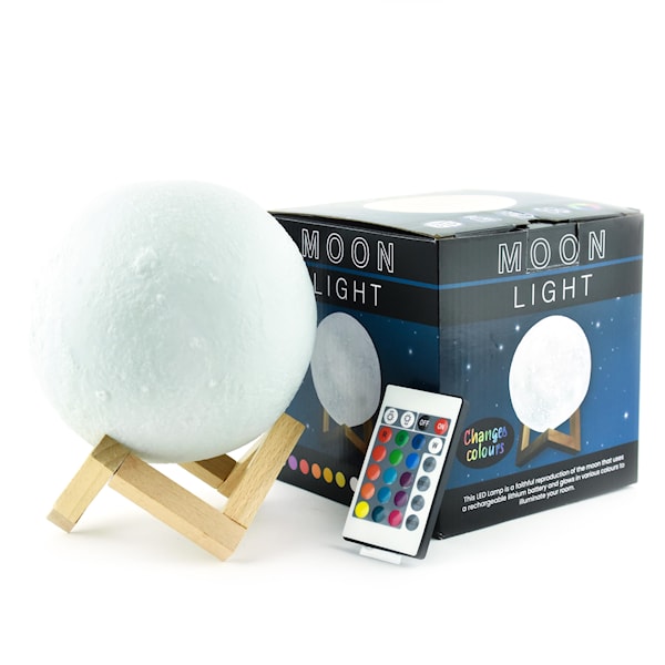 Robetoy 3D LED-lyspære Måne 15 cm -  Bordlamper - Plast
