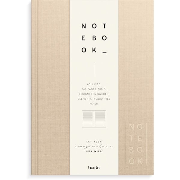 Skrivebok Burde A5 Linjer Beige