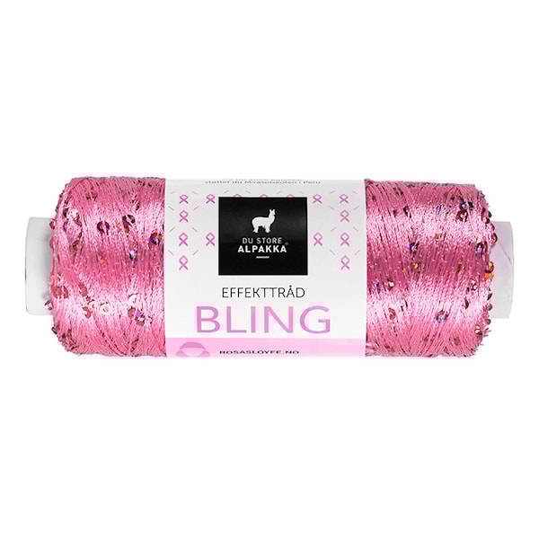 Du Store Alpacka Bling Effekttråd 50 g Rosa sløyfe 3010