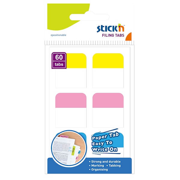 Indexflikar 28x25 mm Papp Stick'n