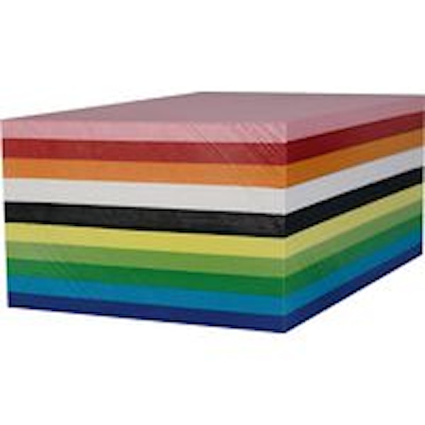 Kartonki A6 mix 180g 25 arkkia x 10 väriä