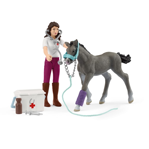 Schleich 42752 Pocket Set Lekesett Hestestell med Trakehner-føll -  Dyr  - Plast