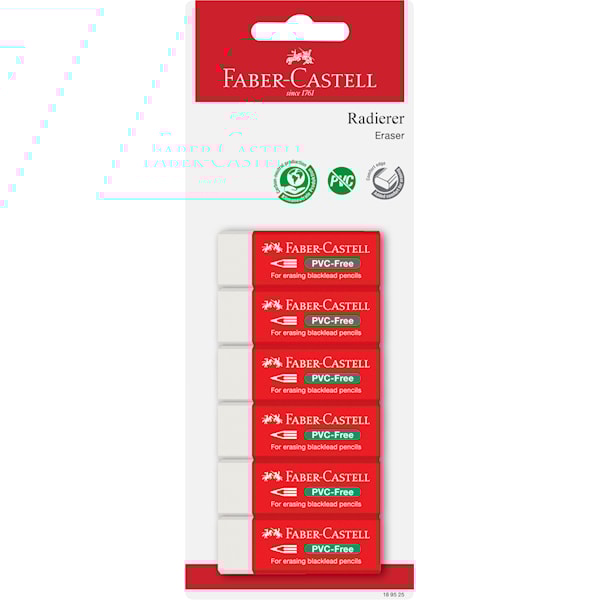 Viskelær PVC-fri 6-pk, Faber-Castell
