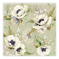 Kaffeservett Vita Blommor 20-pack Ivars i Lanna