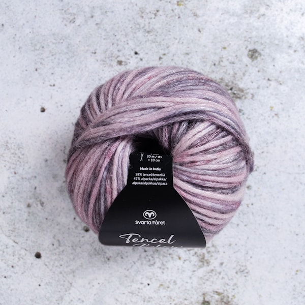 Tencel Blow alpakka-miks garn 50gFrozen Plum Frapino 095 Svarta Fåret