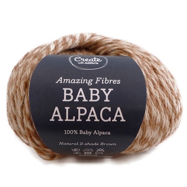 Adlibris Baby Alpaca 50g Natural 2-shade Brown A240