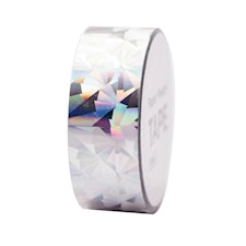 Washitape Holografisk, Crystal Silver 19 mm x 10 m