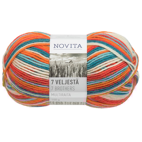 Novita 7 Brødre Multiraita Garn Ullmiks 100 g, dancer 805