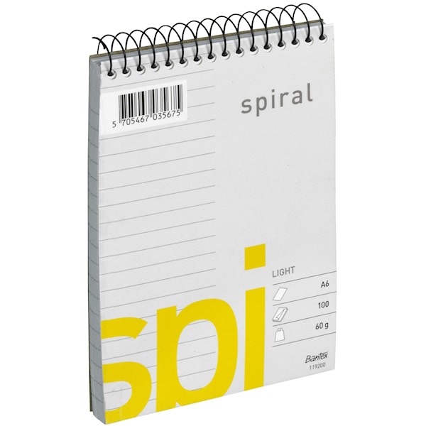 BANTEX LIGHT SPI SPIRALBLOK A6 LINJERET