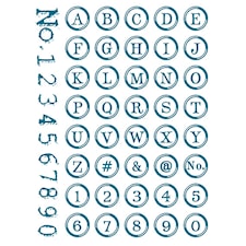 Silikonileimasin Abc / Numerot, pyöreä 15,5 X 24,5 cm