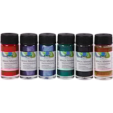 Magisk marmorfärg, metallicfärger, 6x20 ml/ 1 förp.