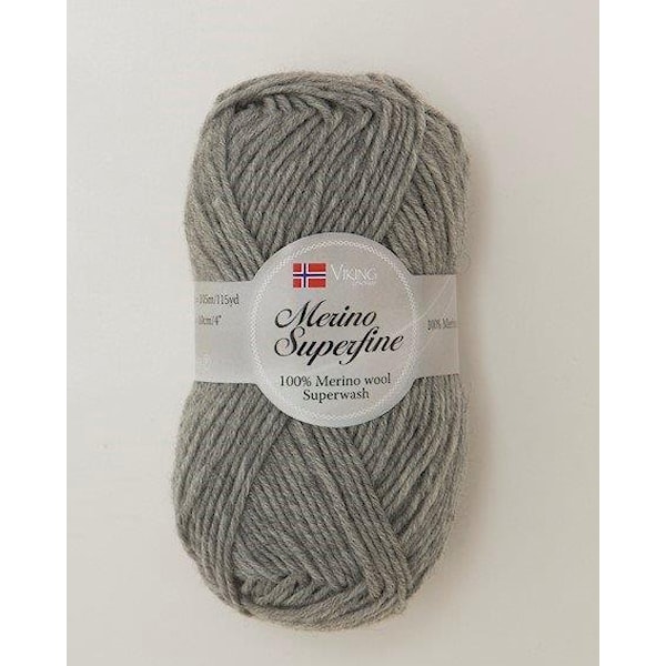 Viking of Norway Merino Superfine Garn Merinoull 50g Ljusgrå 613