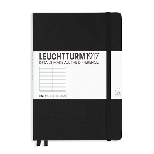 Notatbok A5 Hard Linjert Svart Leuchtturm1917