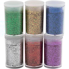 Glitter Mixade färger Biologiskt nedbrytbart 7ml 6-pack