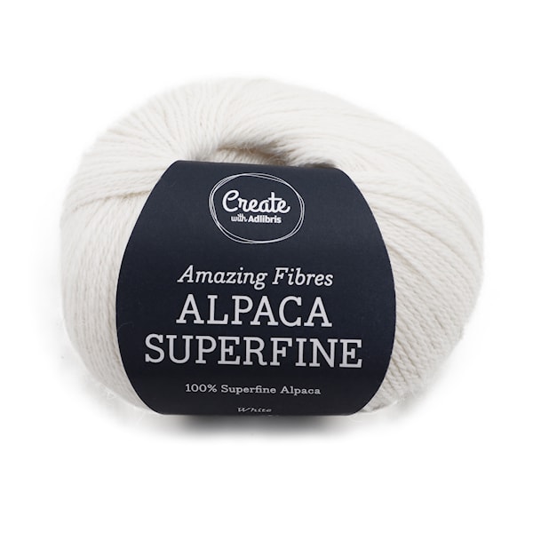 Adlibris Alpaca Superfine 50g White A233