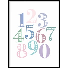 Siffror pastell Poster50x70cm