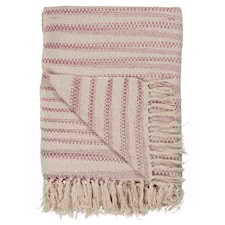 Ib Laursen Filt 100% Bomull 130 x 160 cm Beige/rosa