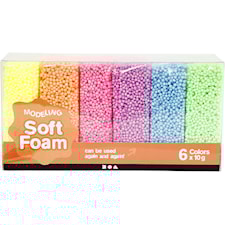 Soft Foam, neonvärit, 6x10 g/ 1 pkt