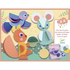 Askartelua pyöreiden muotojen kanssa, 4 kuvaa, 6 arkkia ympyröillä, Djeco