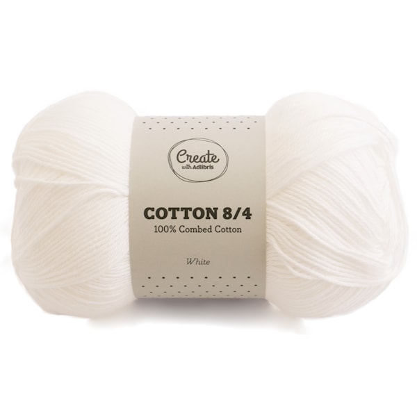Adlibris Cotton 8/4 Garn 100g White A027