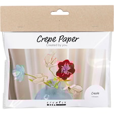 Mini DIY Kit Kreppapir, Kreppblomster, pastellfarger, 1 pk.