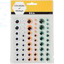 Rullögon grön, vit, orange olika storlekar 54-pack