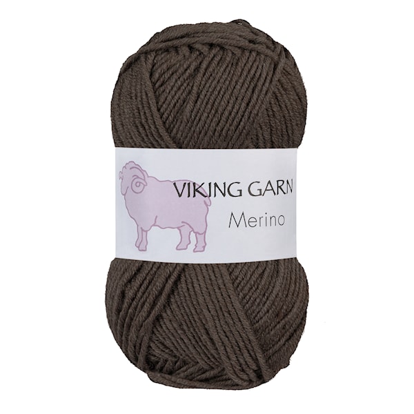 Viking Merino Garn 50 g Brun 808 Viking Garn