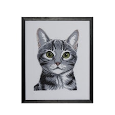 Broderisett Bilde Katt 30 x 40 Svarta Fåret