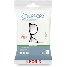 Sweeps® Glasses wipes, 15st